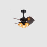 Traditional 4 Blade Flower Shades Ceiling Fan Lights Image - 3