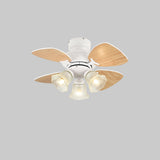 Traditional 4 Blade Flower Shades Ceiling Fan Lights Image - 9