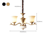 Traditional Bell Frosted Glass Chandelier Black Large #size