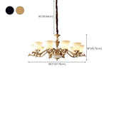 Traditional Bell Frosted Glass Chandelier Black Large Image - 29