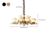 Traditional Bell Frosted Glass Chandelier Black Large Image - 30