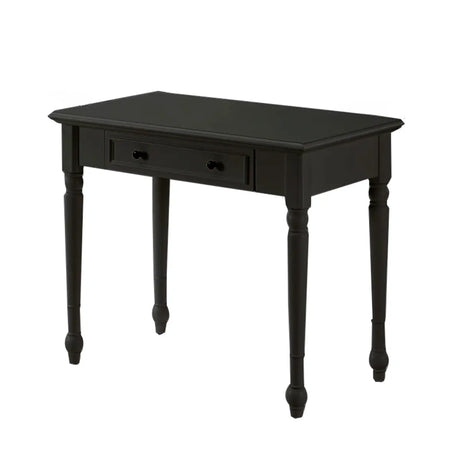 Traditional Black Wood Soft Close Drawer Writing Desk Image - 2