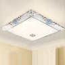 Traditional Blue Square LED Flush Mount Ceiling Light Image - 1