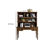 Traditional Bookcases Drawers Rubberwood Credenza Desk Image - 13