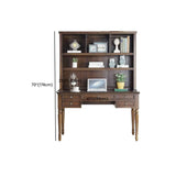 Traditional Bookcases Drawers Rubberwood Credenza Desk Image - 15