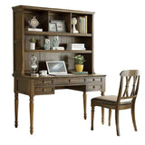 Traditional Bookcases Drawers Rubberwood Credenza Desk Image - 8