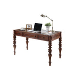 Traditional Brown Rectangle Timber Drawers Writing Desk Image - 6