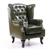 Traditional Brown Suede Round Arm Nailhead Lounge Chair Image - 8