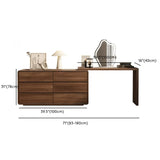 Traditional Brown Wood Drawer Makeup Vanity Set with Mirror Image - 24