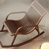 Traditional Brown Wood Track Arms Rocking Chair Image - 1