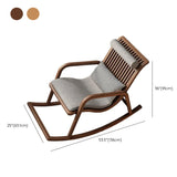 Traditional Brown Wood Track Arms Rocking Chair #size