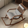 Traditional Brown Wood Track Arms Rocking Chair Image - 2