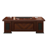 Traditional Brown Wooden Sledge Long Executive Desk Image - 5