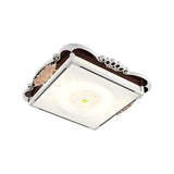 Traditional Carving Floral Square LED Flush Mount Light Image - 8