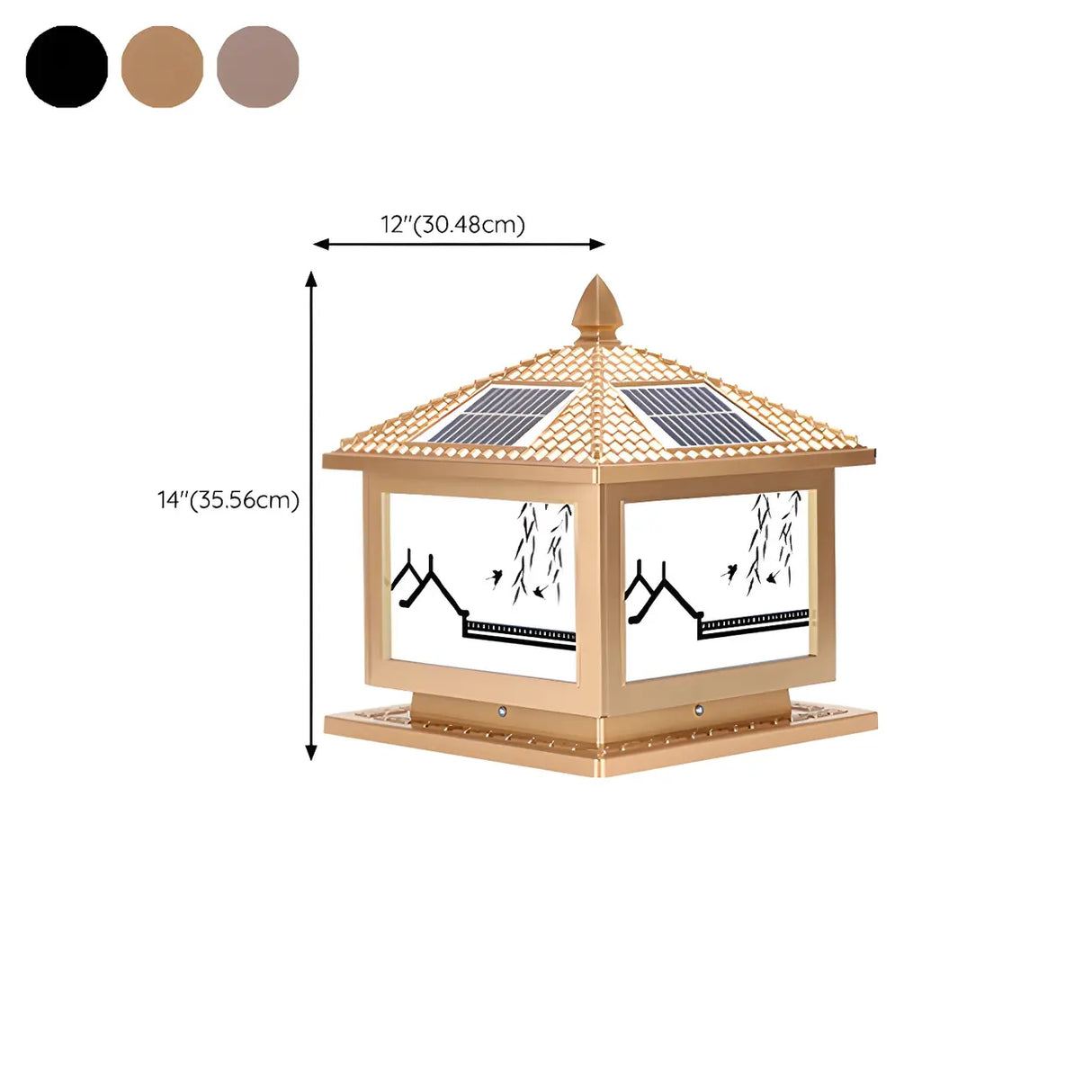 Traditional Chinese Design Solar Outdoor Table Lamp Image - 14