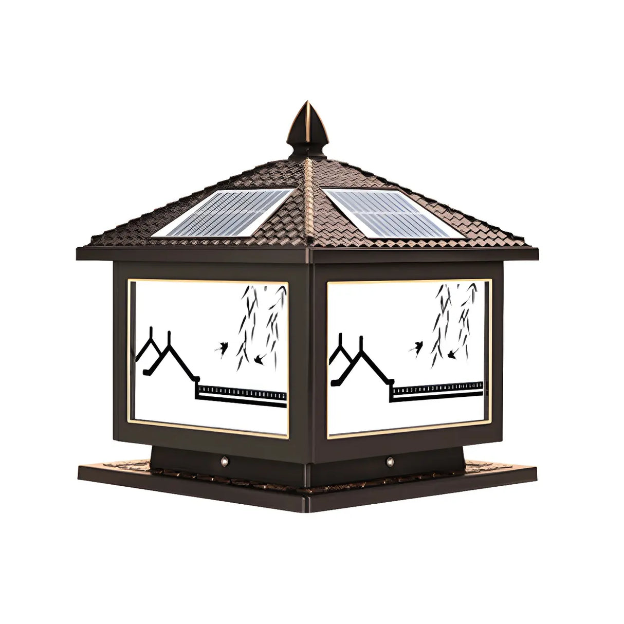 Traditional Chinese Design Solar Outdoor Table Lamp Image - 7