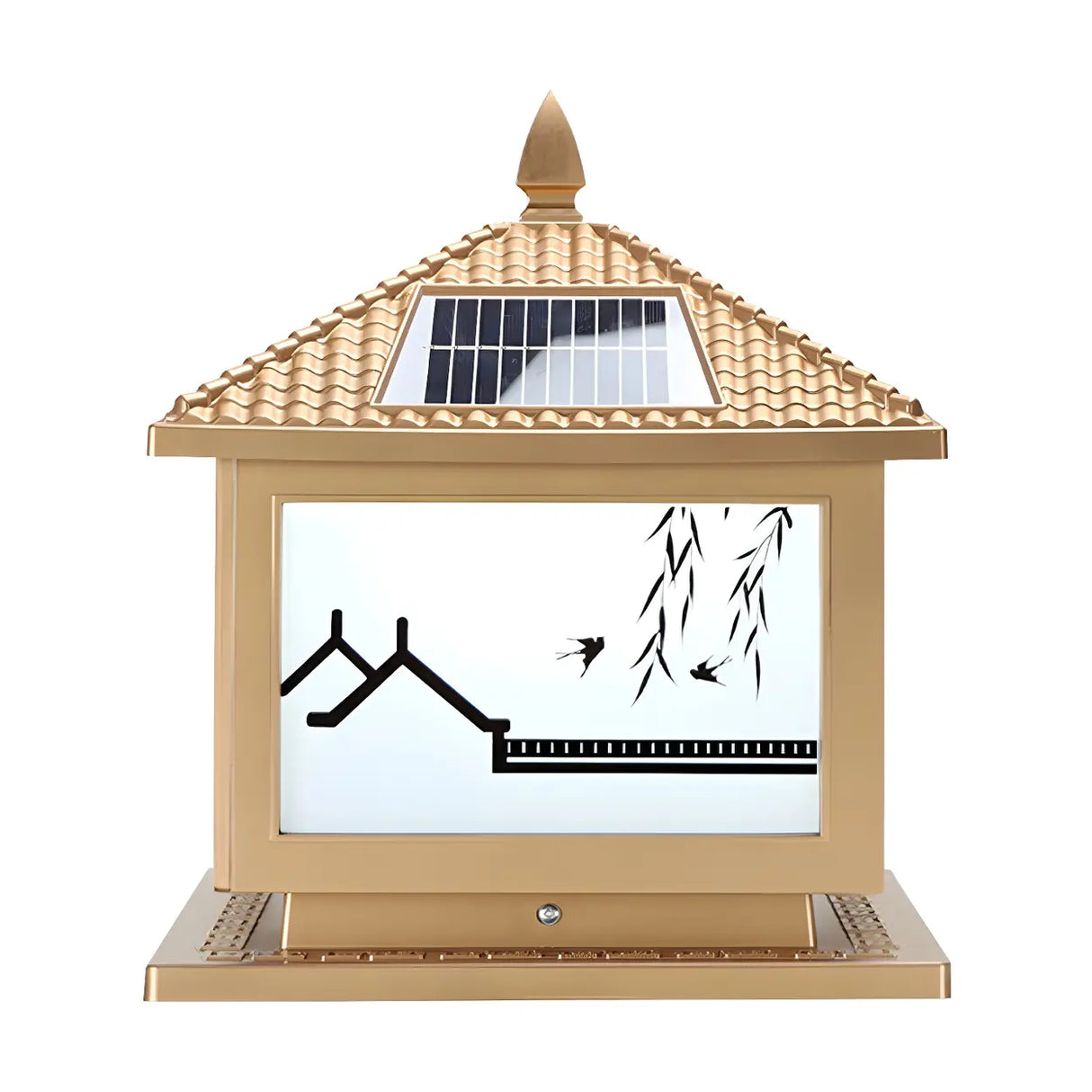 Traditional Chinese Design Solar Outdoor Table Lamp Image - 8