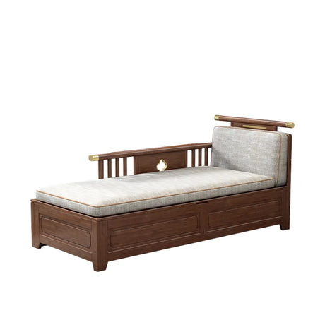 Traditional Corner Upholstered Storage Wood Chaise Image - 2