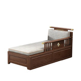 Traditional Corner Upholstered Storage Wood Chaise Image - 3