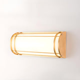 Traditional Cylindrical Frosted Glass Wall Sconce Image - 11