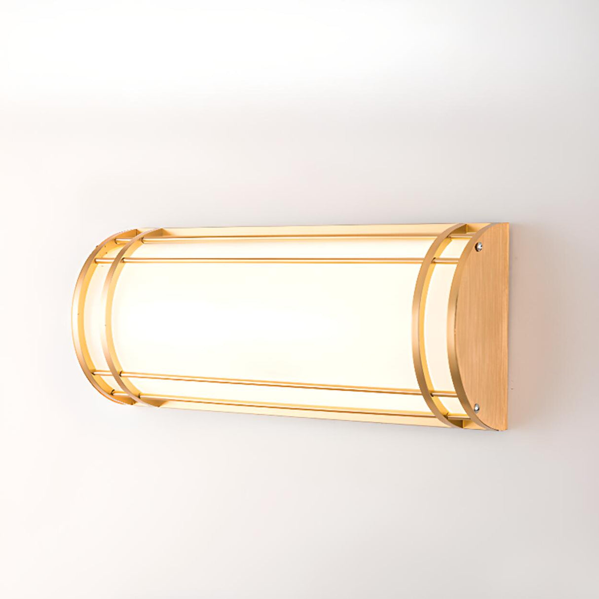 Traditional Cylindrical Frosted Glass Wall Sconce Image - 12