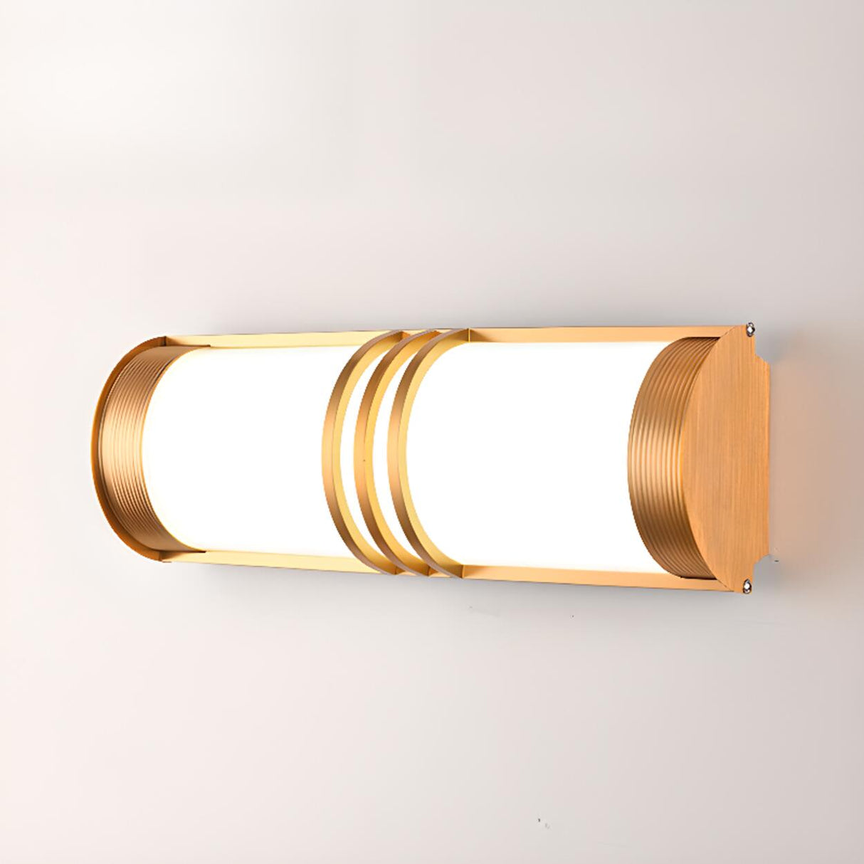 Traditional Cylindrical Frosted Glass Wall Sconce Image - 16