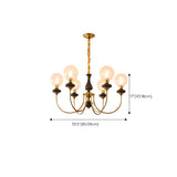 Traditional Globe Glass Walnut Wood Ceiling Chandelier Image - 14