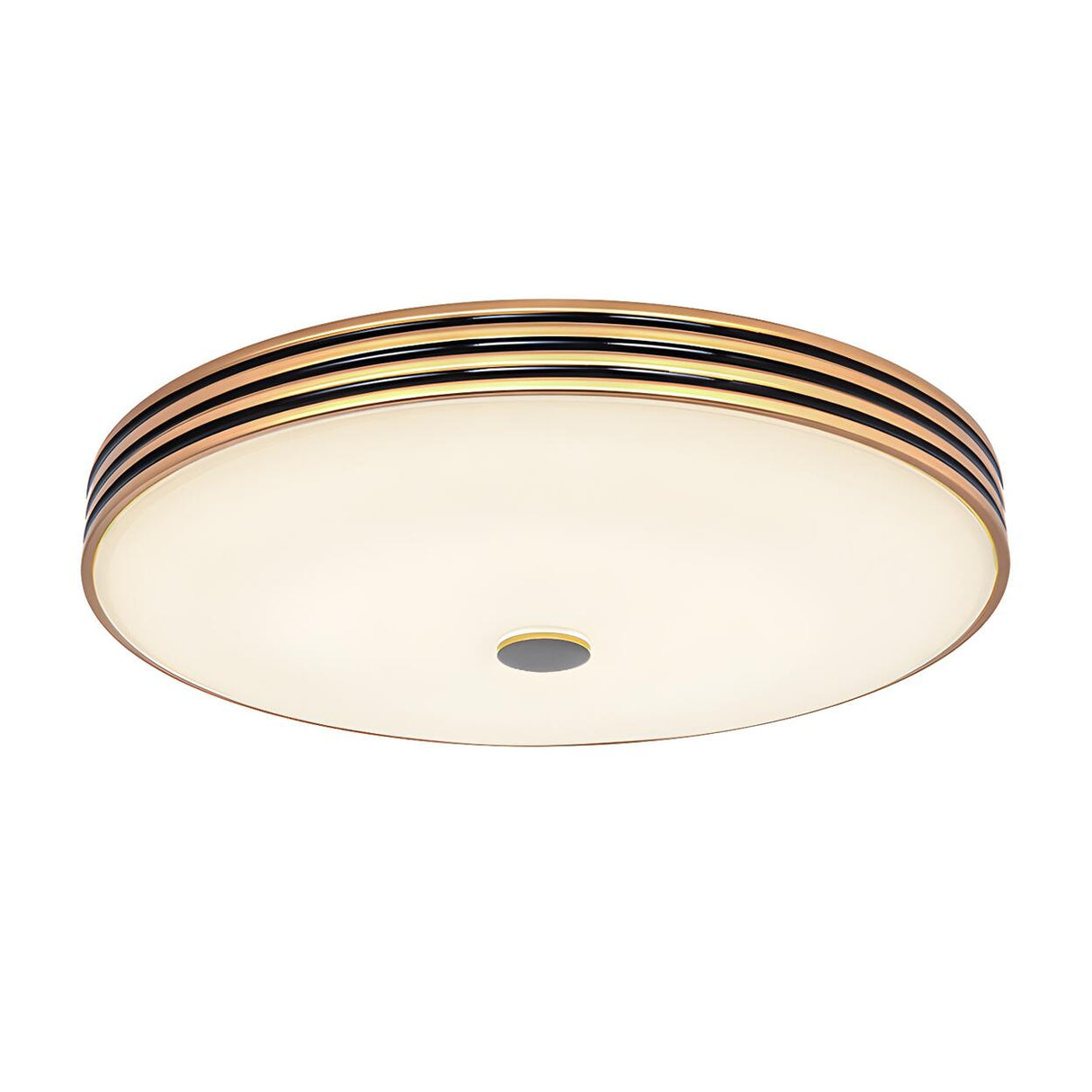 Traditional Gold Round LED Flush Mount Ceiling Light Image - 3