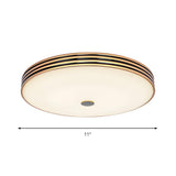 Traditional Gold Round LED Flush Mount Ceiling Light Image - 4