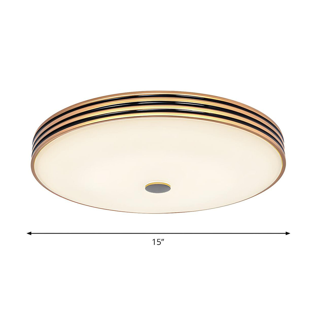 Traditional Gold Round LED Flush Mount Ceiling Light Image - 5