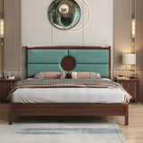 Traditional Green Upholstered Scooped Headboard Image - 1