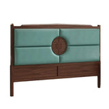 Traditional Green Upholstered Scooped Headboard Image - 10