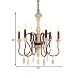 Traditional Ivory Candelabra Wooden Ceiling Chandelier #size