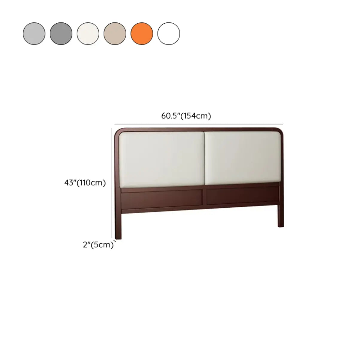 Traditional Light Gray Upholstered Panel Headboard 