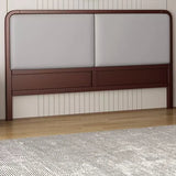 Traditional Light Gray Upholstered Panel Headboard Image - 6