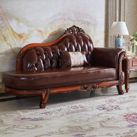 Traditional Pillow Wood Frame Corner Right-Arm Chaise Image - 1