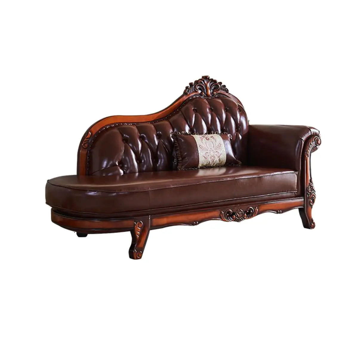 Traditional Pillow Wood Frame Corner Right-Arm Chaise Image - 3