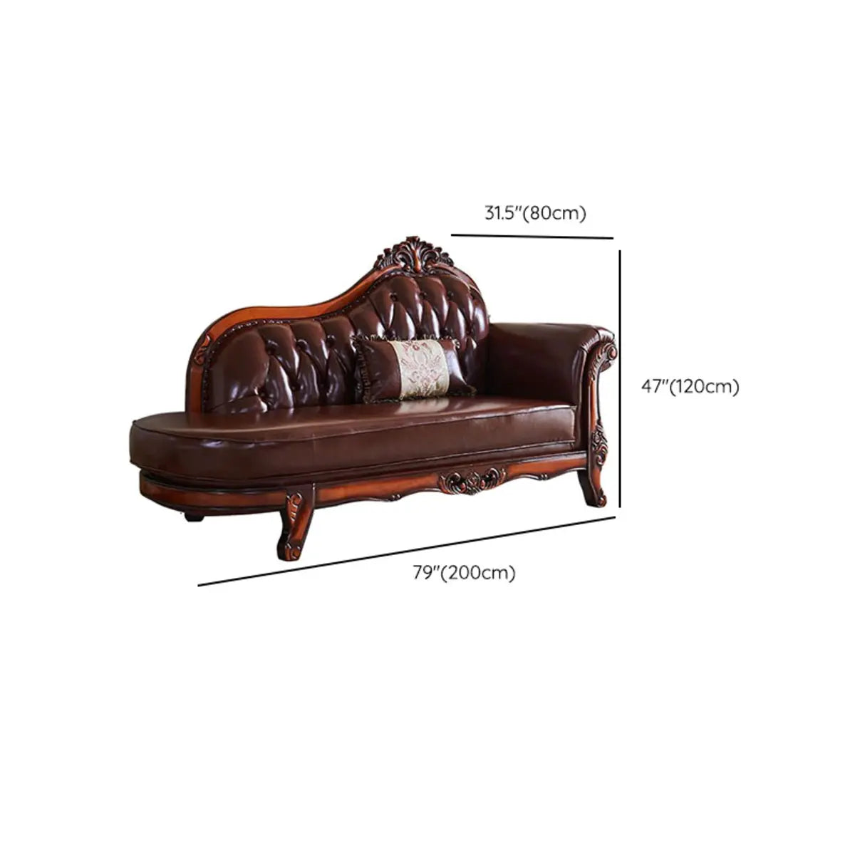 Traditional Pillow Wood Frame Corner Right-Arm Chaise 