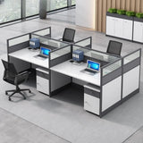 Traditional Rectangular Metal White Office Furniture Set Image - 1