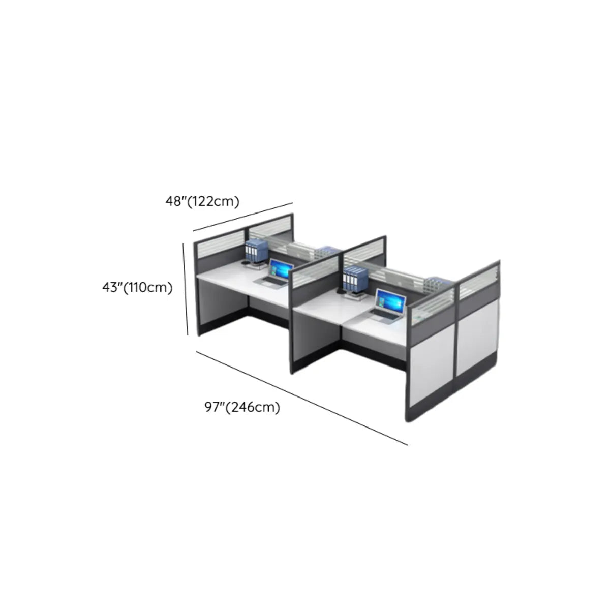 Traditional Rectangular Metal White Office Furniture Set Image - 12