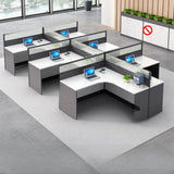 Traditional Rectangular Metal White Office Furniture Set Image - 9