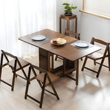 Traditional Rectangular Wood Dining Table Brown Extendable Image - 1