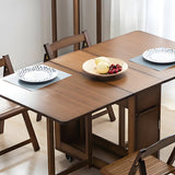 Traditional Rectangular Wood Dining Table Brown Extendable Image - 10