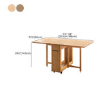 Traditional Rectangular Wood Dining Table Brown Extendable #size