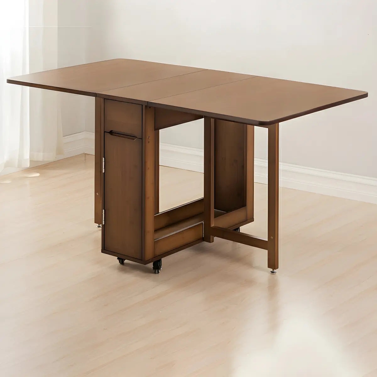 Traditional Rectangular Wood Dining Table Brown Extendable Image - 5