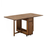 Traditional Rectangular Wood Dining Table Brown Extendable Image - 7