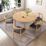 Traditional Round Foldable Solid Wood Dining Table Drop Leaf Image - 3