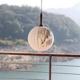 Traditional Round Paper Lantern Globe Pendant Light Image - 1