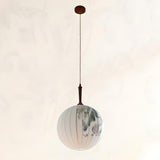 Traditional Round Paper Lantern Globe Pendant Light Image - 2