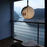 Traditional Round Paper Lantern Globe Pendant Light Image - 4